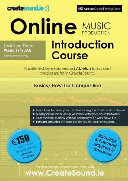 Ableton Introduction & Intermediate Courses at CreateSound
