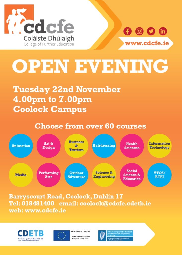 Colaiste Dhulaigh College of Further Education Open Evening