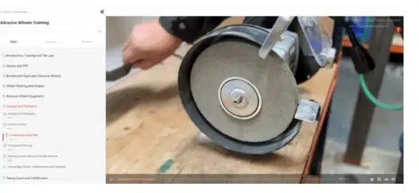 How does Guardian Safety innovate Online Abrasive Wheels Training?